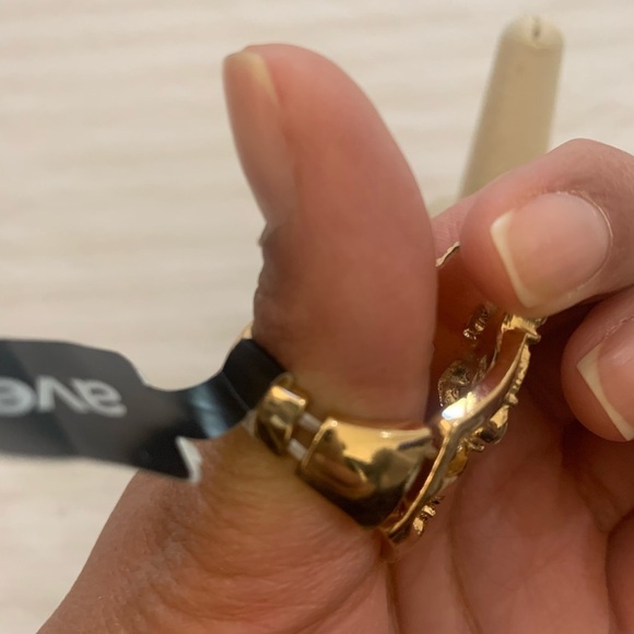 New Beautiful Champagne & Rhinestone Ring Gold - Picture 4 of 10